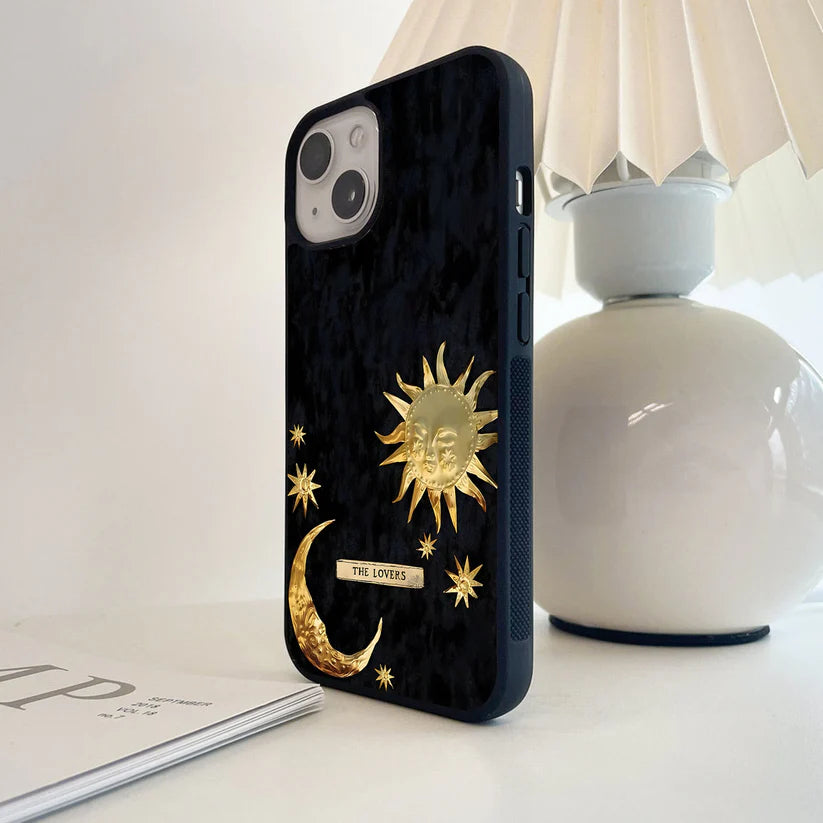 Golden Celestial Charm Glass Case
