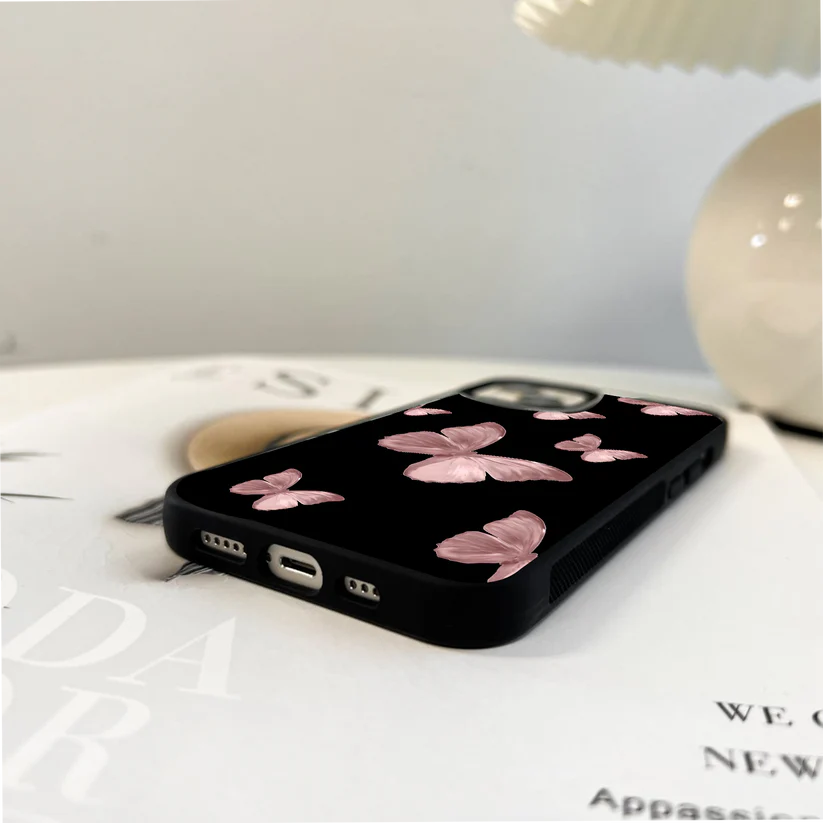 Butterfly Pattern Glass Case